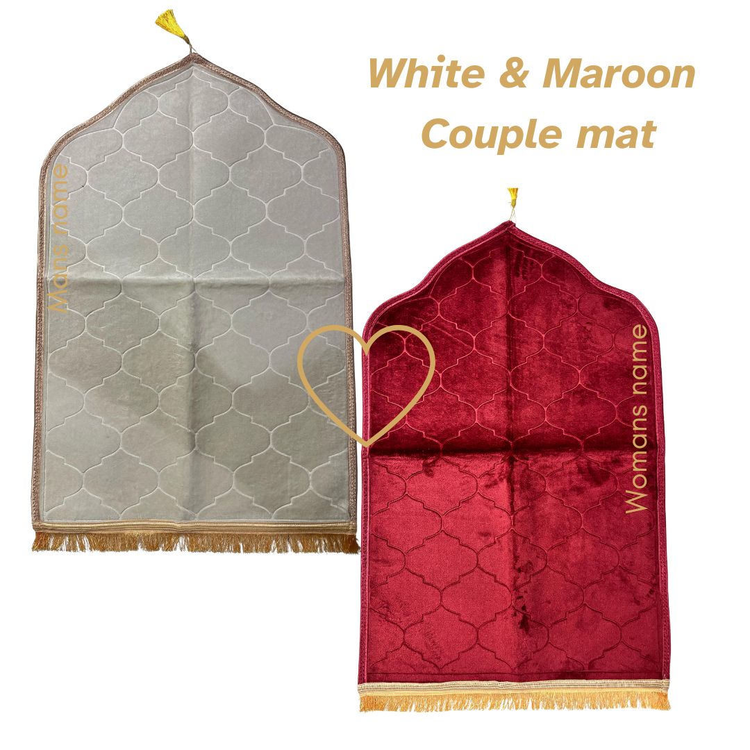 Personalized Couple Prayer Mat โ His & Hers