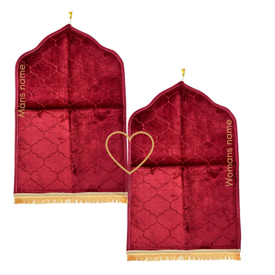 Personalized Couple Prayer Mat โ His & Hers