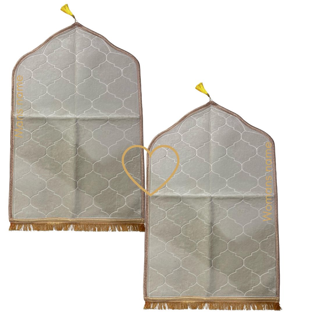 Personalized Couple Prayer Mat โ His & Hers