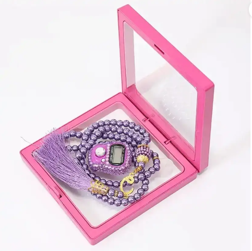 Luxury Gifts Beads Prayer Tasbeeh with Digital Tally Counter Visible Box Tasbih Gift Set