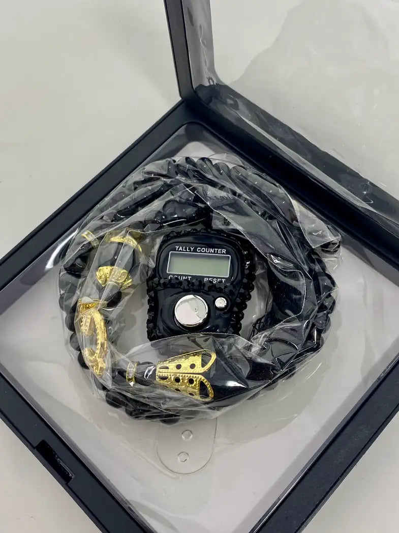 Luxury Gifts Beads Prayer Tasbeeh with Digital Tally Counter Visible Box Tasbih Gift Set