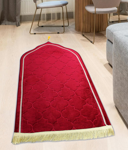 Luxury Dome-Shaped Velvet Prayer Mat (Janamaz)