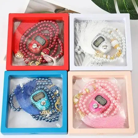 Luxury Gifts Beads Prayer Tasbeeh with Digital Tally Counter Visible Box Tasbih Gift Set